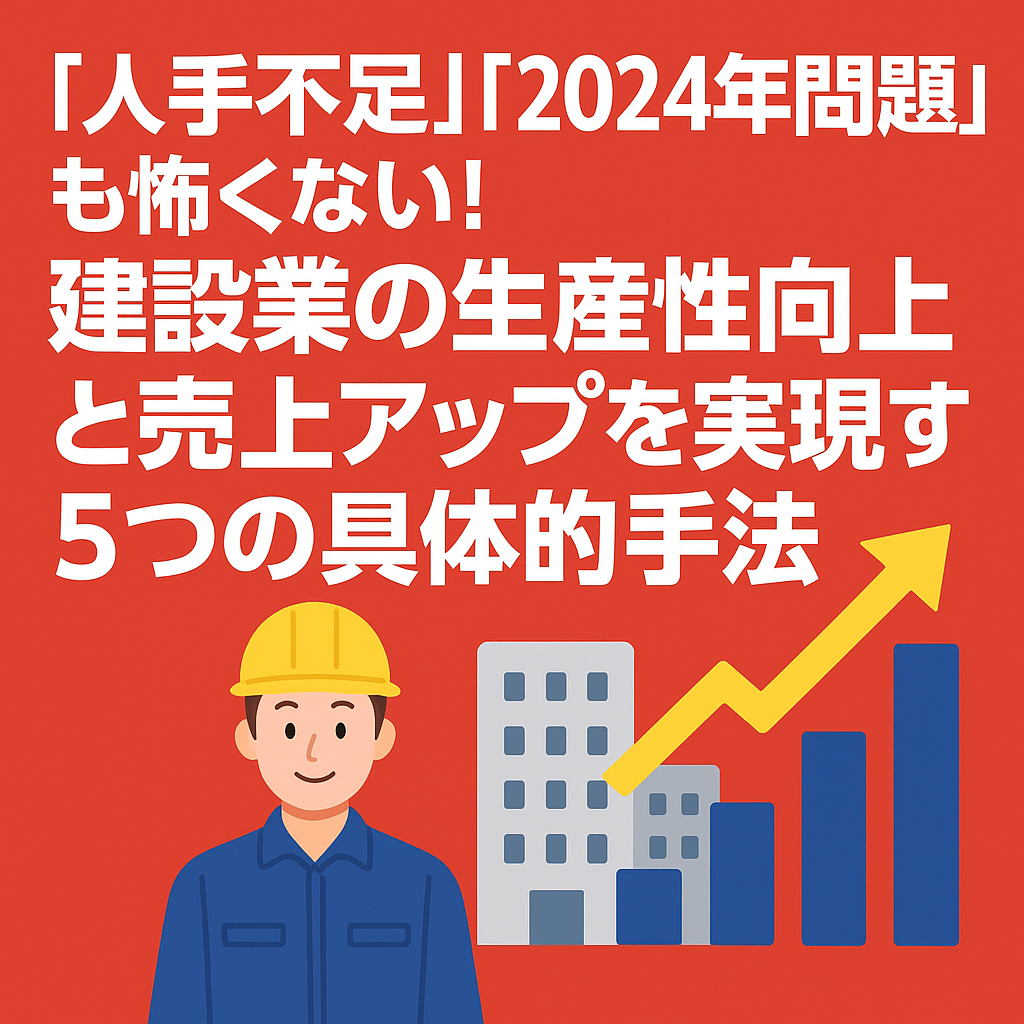 『人手不足』『2024年問題』も怖くない！建設業の生産性向上と売上アップを実現する5つの具体的手法